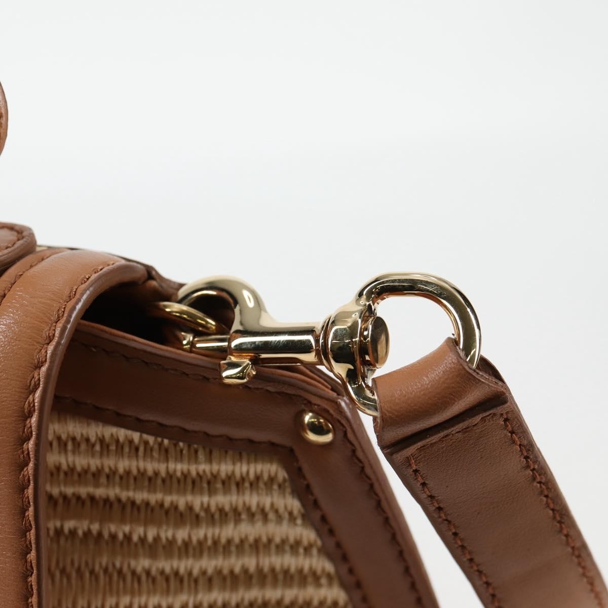 Salvatore Ferragamo Sofia Satchel Raffia with Leather, BEIGE, WOOD, Handbag