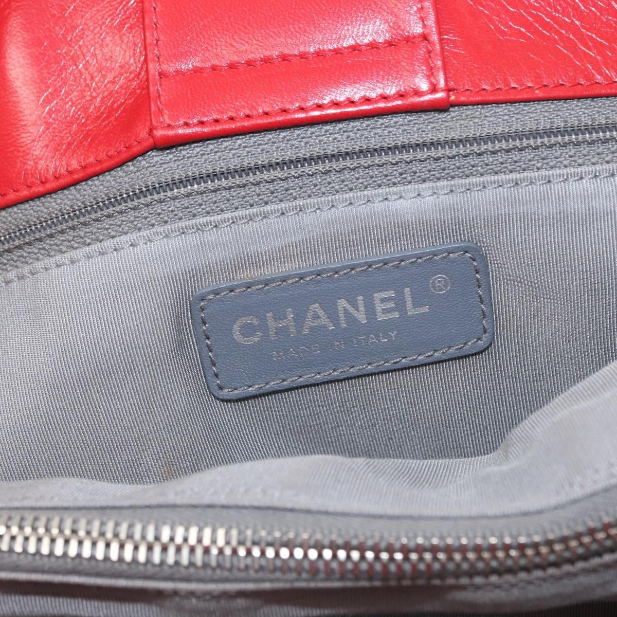 Chanel Cerf Executive Tote Leather, RED, LEATHER, Tote bag