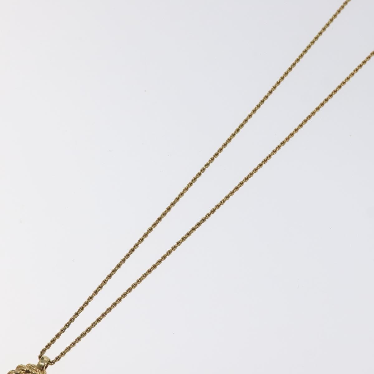 Christian Dior Vintage Logo Round Pendant Necklace Metal, GOLD, METAL, Necklace