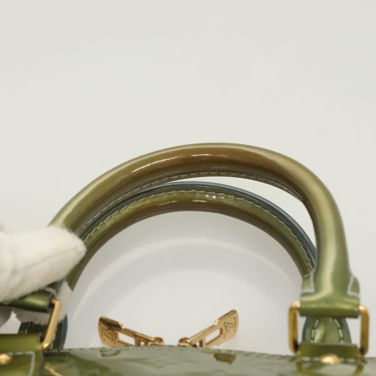 Louis Vuitton Alma Handbag Monogram Vernis, GREEN, PATENT_LEATHER, Handbag