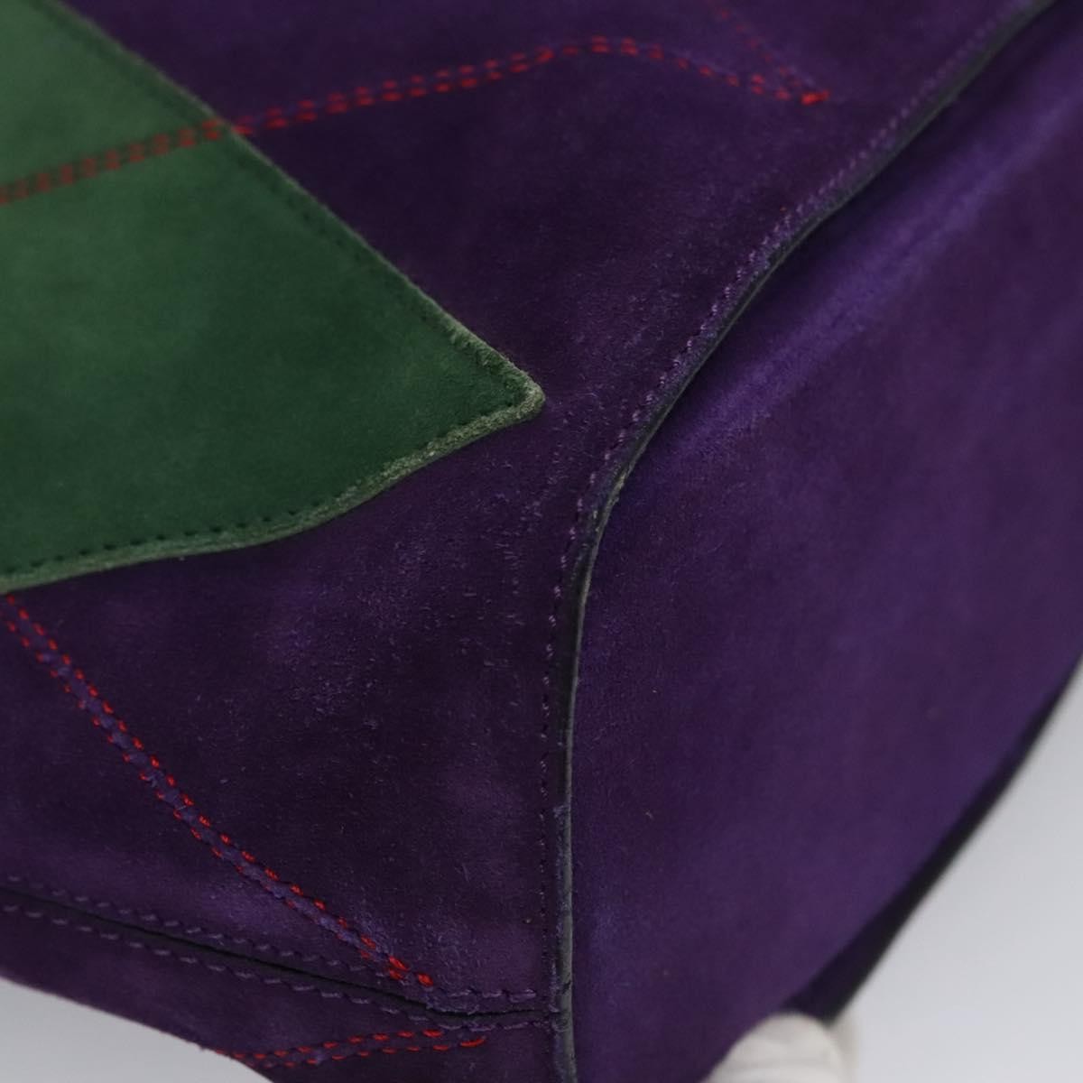 Celine Circle logo Suede and Leather, PURPLE, SUEDE, Shoulder bag