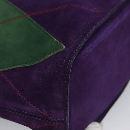Celine Circle logo Suede and Leather, PURPLE, SUEDE, Shoulder bag