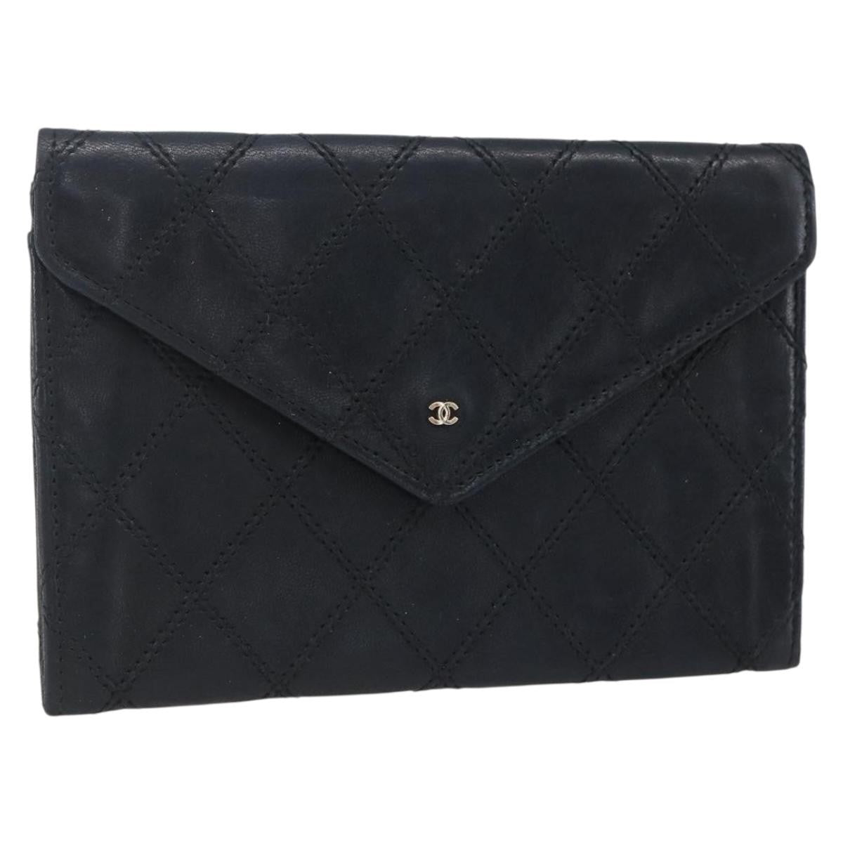 Chanel Vintage CC Flap Wallet Leather, BLACK, LEATHER, Wallets