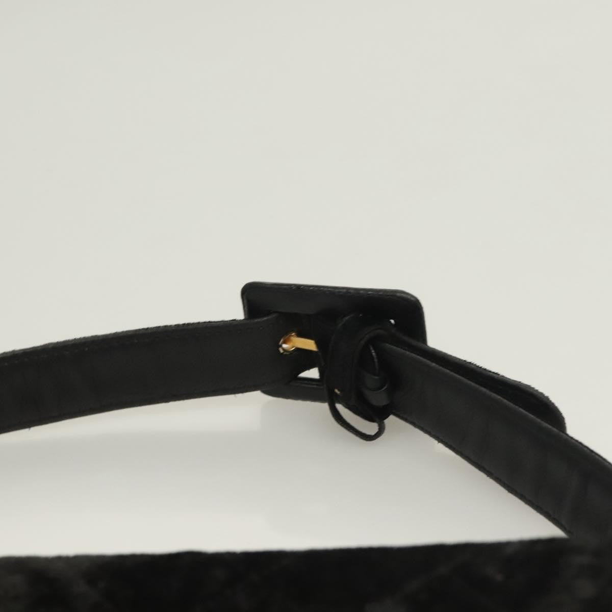 Chanel Vintage CC Flap Waist Bag Quilted Leather, BLACK, VELVET, Handbag