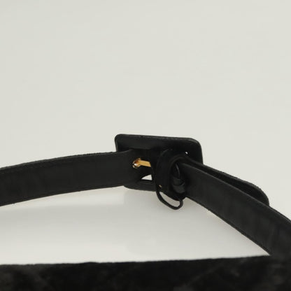 Chanel Vintage CC Flap Waist Bag Quilted Leather, BLACK, VELVET, Handbag