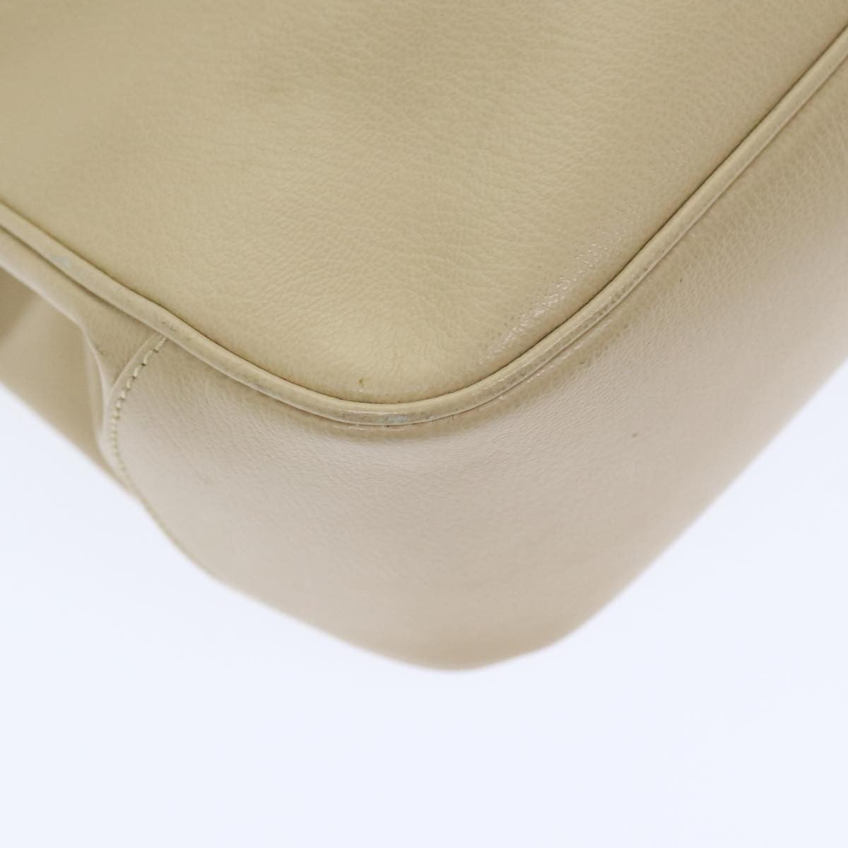 Salvatore Ferragamo Gancini Shoulder Bag Leather, BEIGE, LEATHER, Shoulder bag