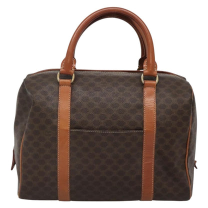 Celine Macadam Handbag Macadam with leather, BROWN, CANVAS, Handbag