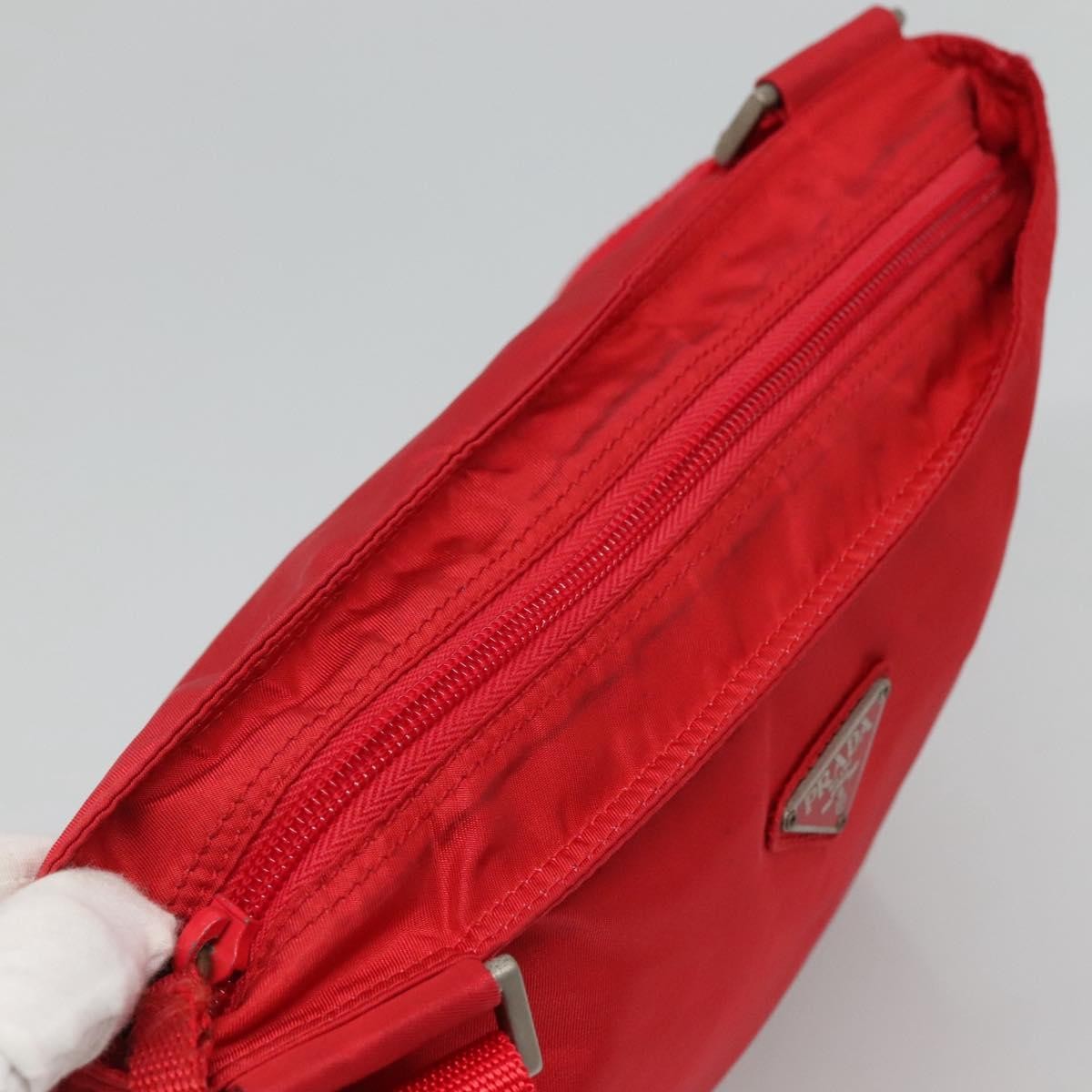 Prada Flat Messenger Bag Tessuto, Red, Nylon, Shoulder Bag