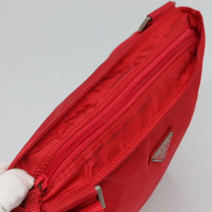 Prada Flat Messenger Bag Tessuto, Red, Nylon, Shoulder Bag