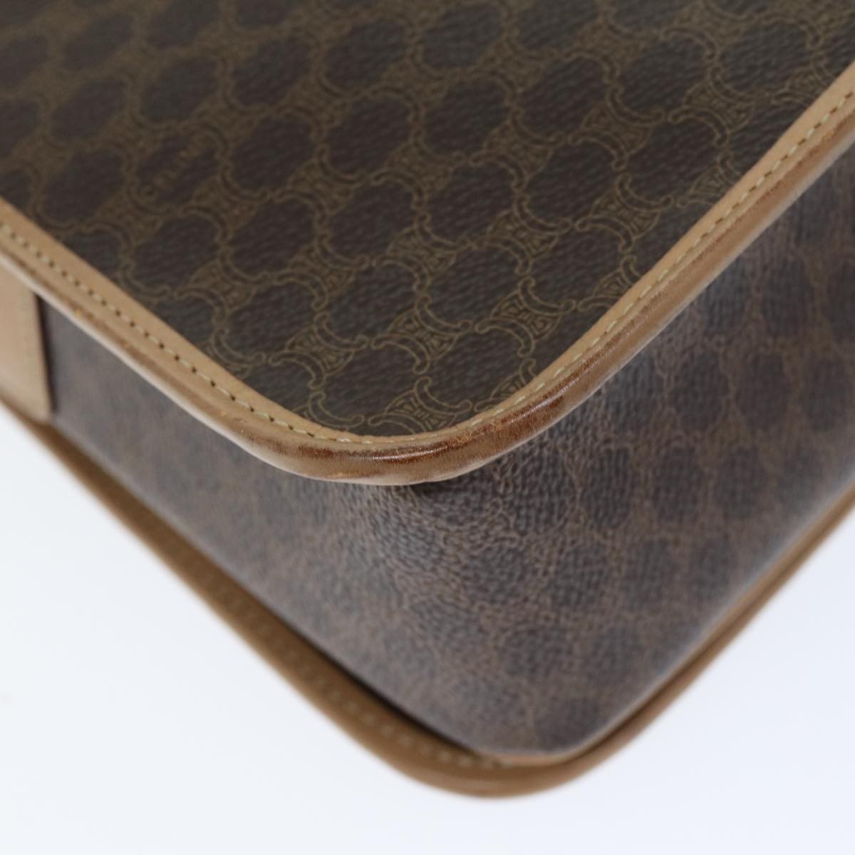 Celine Macadam Shoulder Bag PVC Leather, BROWN, CANVAS, Shoulder bag