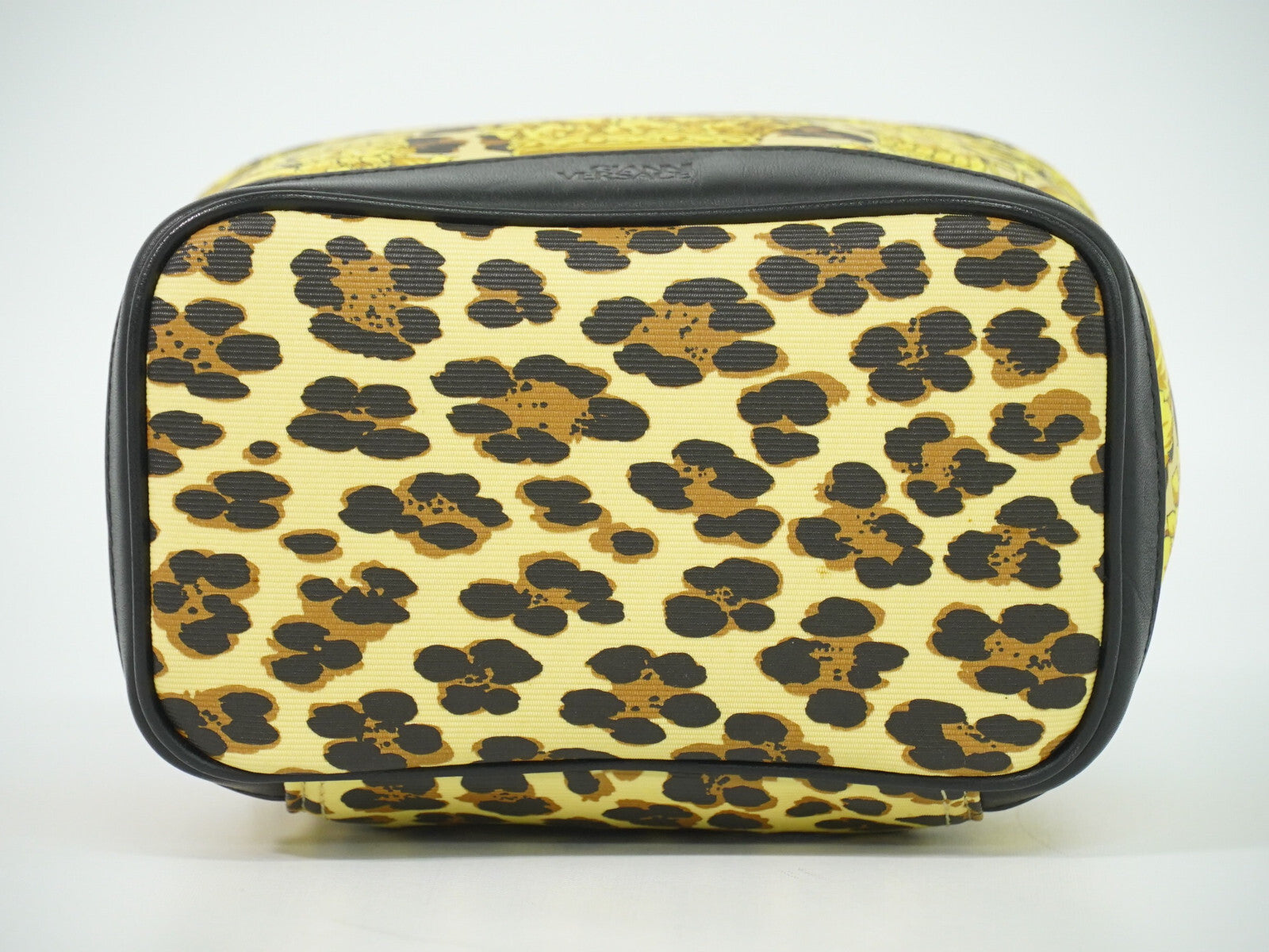 Versace Vanity Hand Bag Canvas and Leather, YELLOW, PVC, Handbag