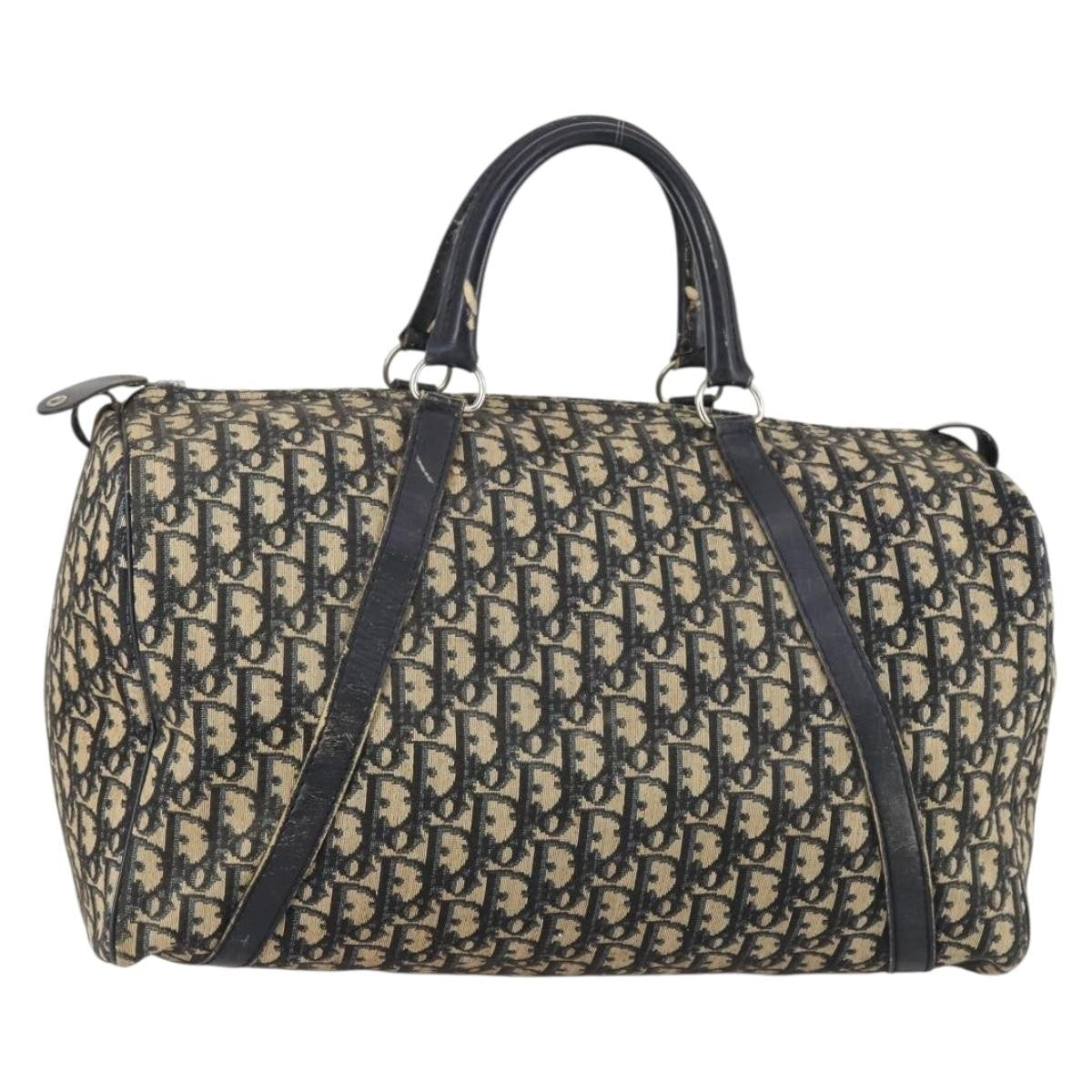 Christian Dior Vintage Trotter Boston Bag Diorissimo Canvas, NAVY, CANVAS, Travel bag