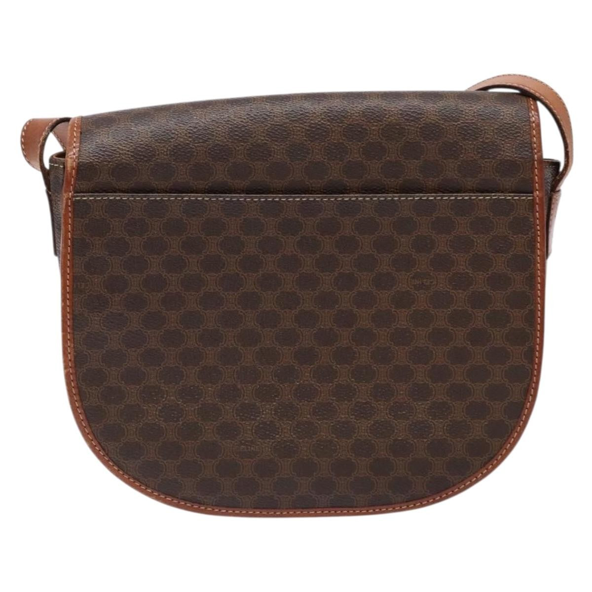 Celine Macadam Shoulder Bag PVC Leather, BROWN, CANVAS, Shoulder bag