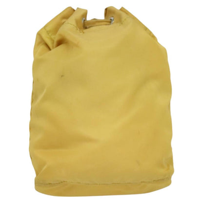 Prada Drawstring Wristlet Bucket Bag Tessuto, YELLOW, NYLON, Clutche & pouche