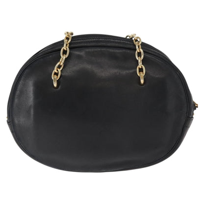 Christian Dior Vintage CD Chain  Shoulder Bag Leather, BLACK, LEATHER, Shoulder bag