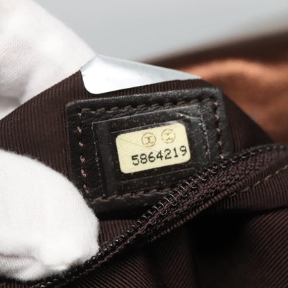 Chanel Vintage Logo Flap Messenger Bag Leather, BROWN, LEATHER, Shoulder bag