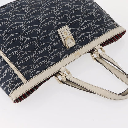 Gucci Abbey Tote GG Canvas with Leather, NAVY, CANVAS, Tote bag