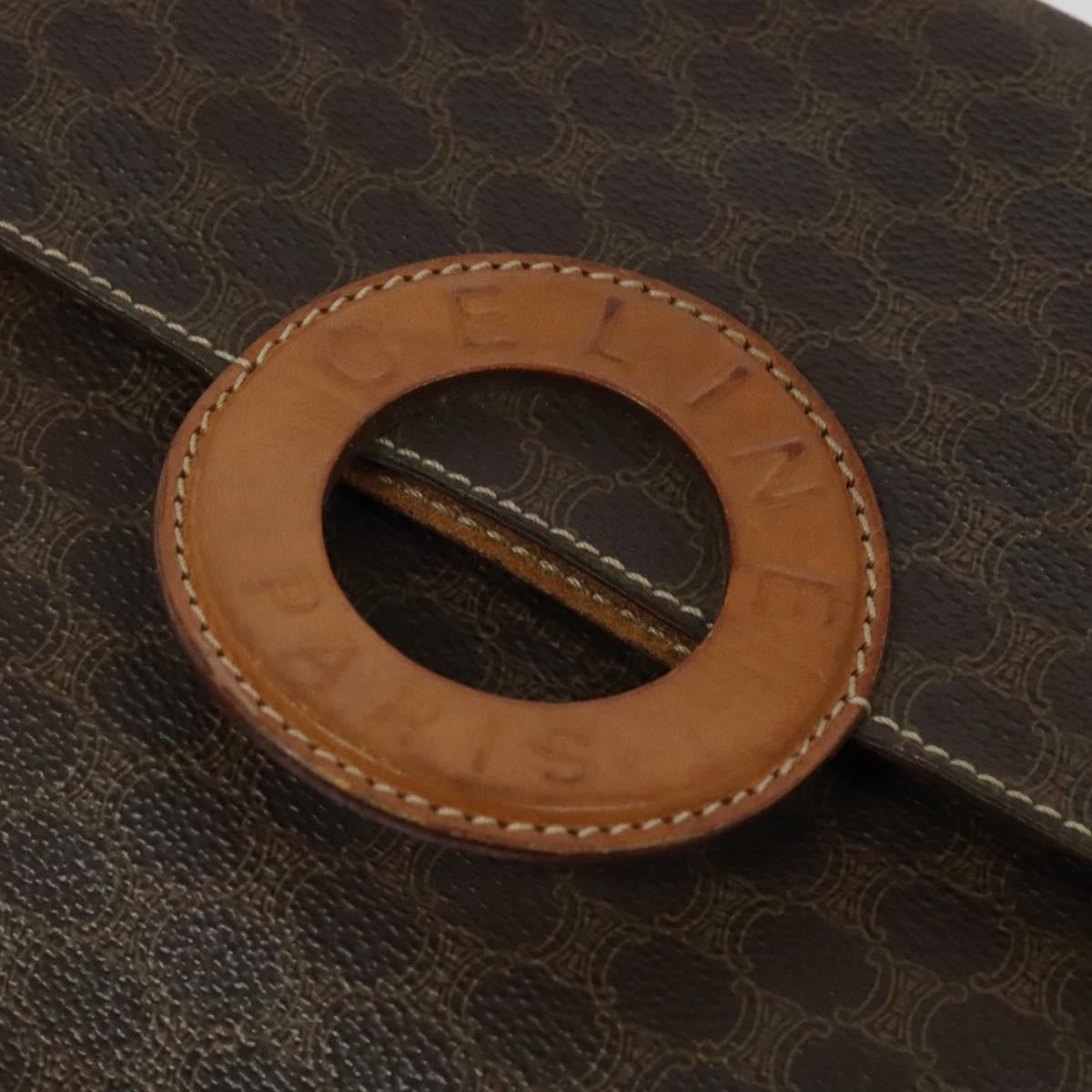 Celine Macadam Shoulder Bag PVC Leather, BROWN, CANVAS, Shoulder bag