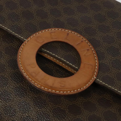 Celine Macadam Shoulder Bag PVC Leather, BROWN, CANVAS, Shoulder bag