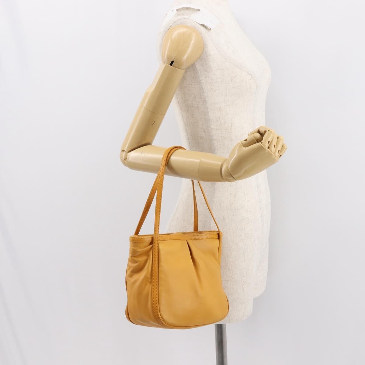 Loewe Anagram handbag Leather, YELLOW, LEATHER, Handbag