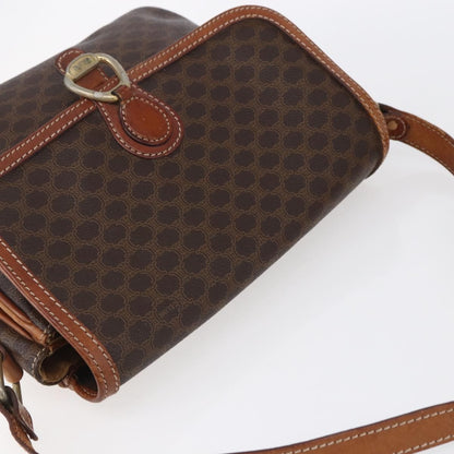 Celine Vintage Macadam Shoulder Bag Canvas and Leather, BROWN, CANVAS, Shoulder bag