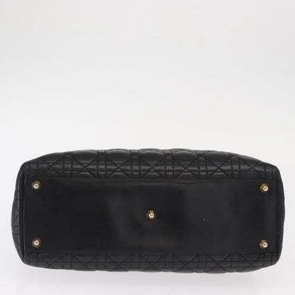 Christian Dior Vintage Lady Dior Bag Cannage Quilt Lambskin, BLACK, LEATHER, Tote bag