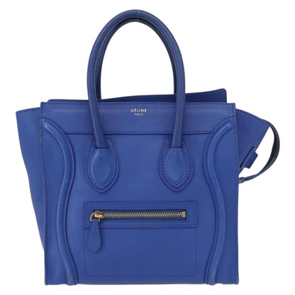 Celine Luggage Bag Smooth Leather, BLUE, LEATHER, Handbag