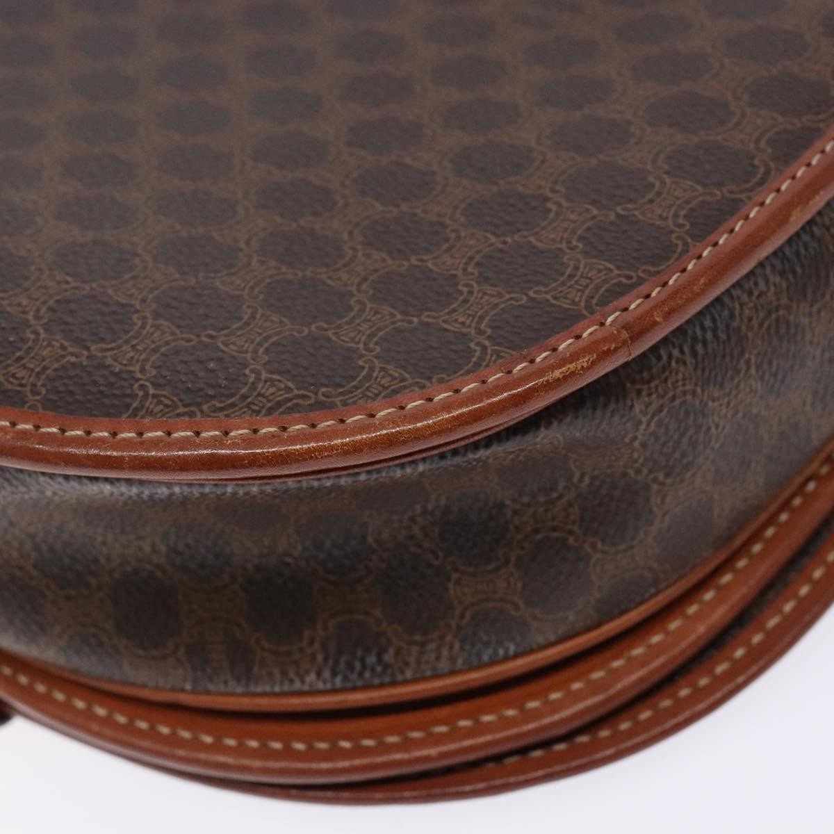 Celine Macadam Shoulder Bag PVC Leather, BROWN, CANVAS, Shoulder bag