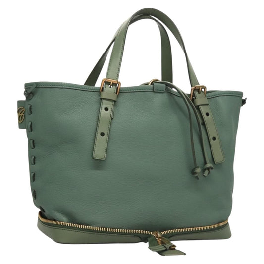 Chloe Ellen Moyen Tote Leather, GREEN, LEATHER, Tote bag