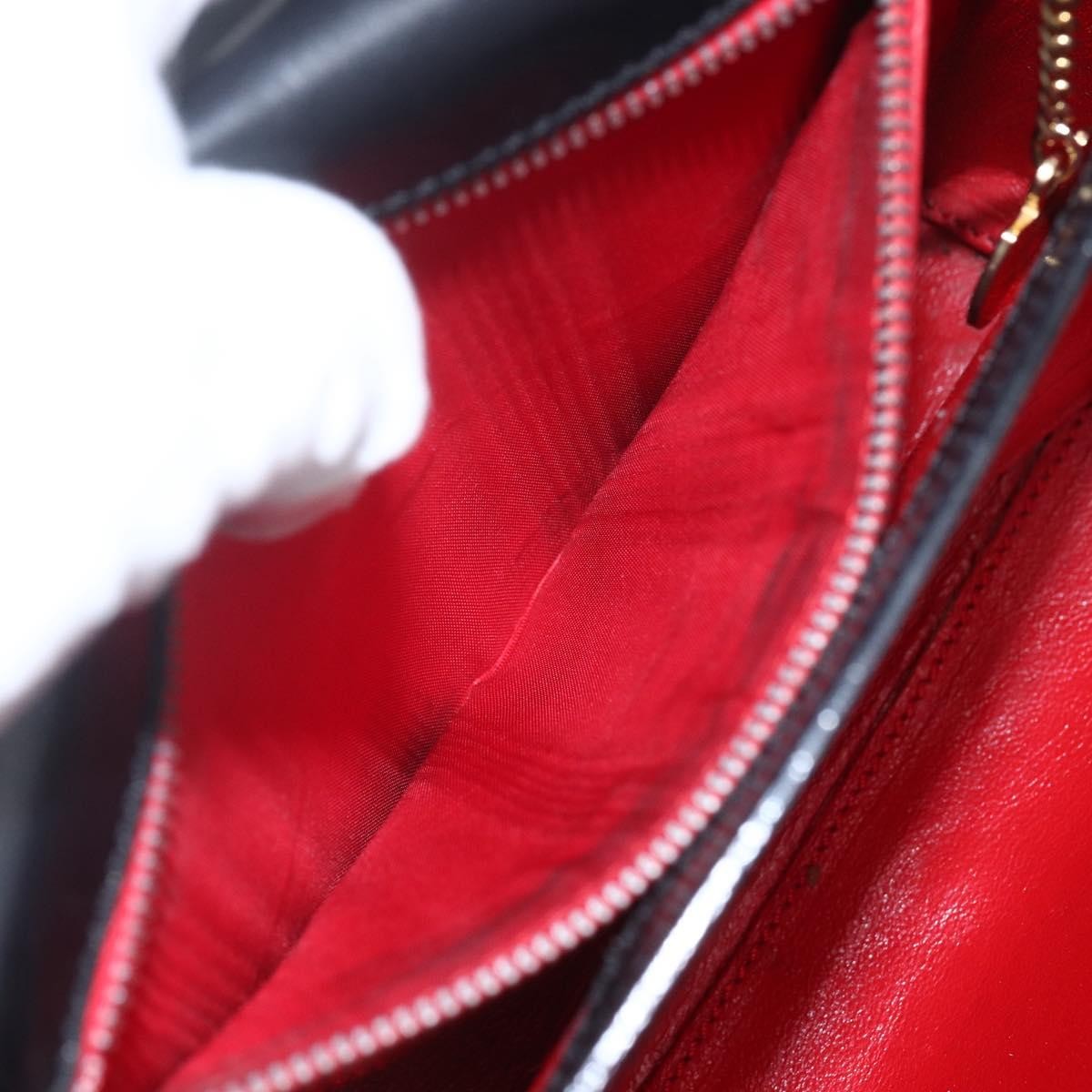 Celine Vintage Circle Logo Crossbody Bag Leather, BLACK, LEATHER, Shoulder bag