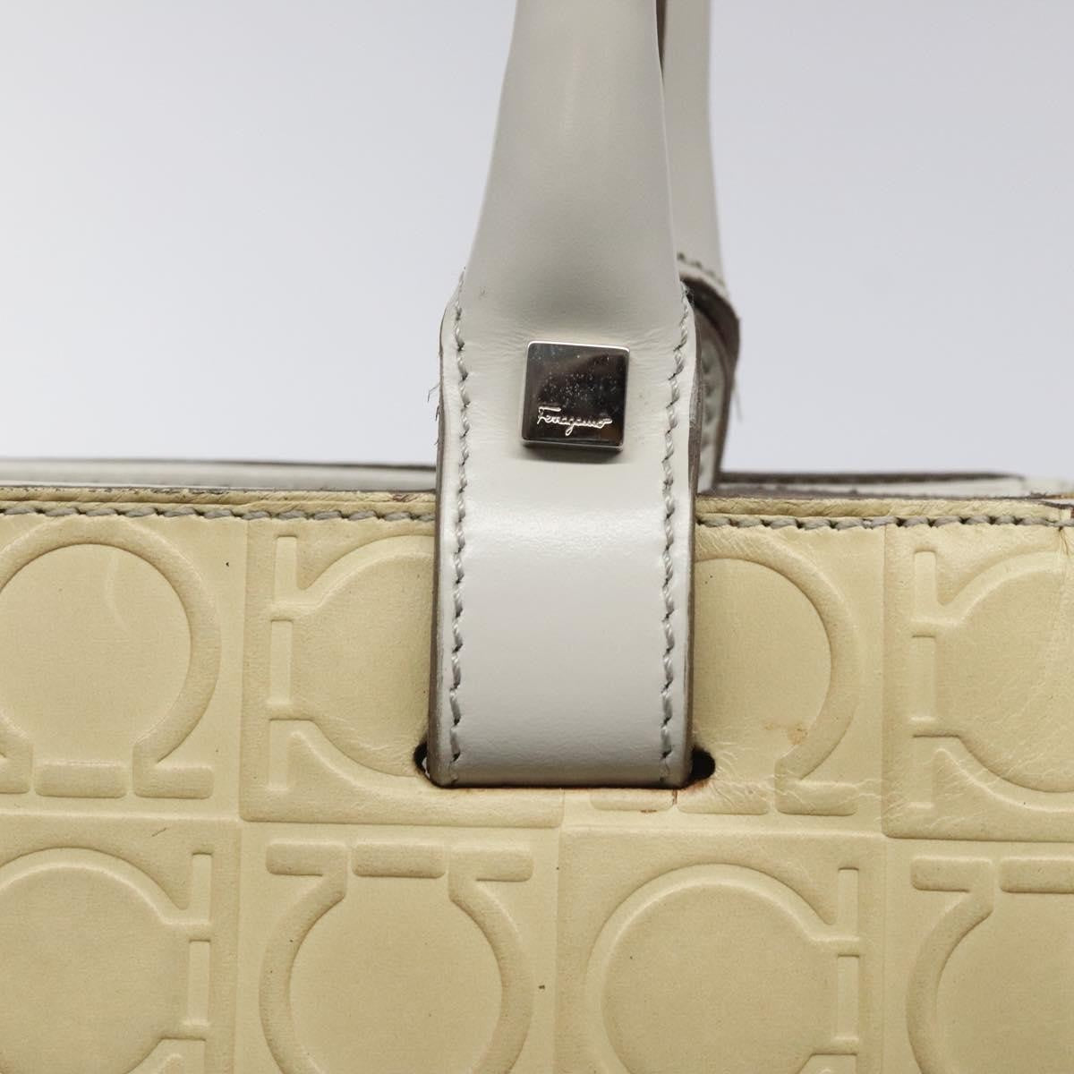 Salvatore Ferragamo Gancini Shoulder Bag Leather, BEIGE, LEATHER, Shoulder bag