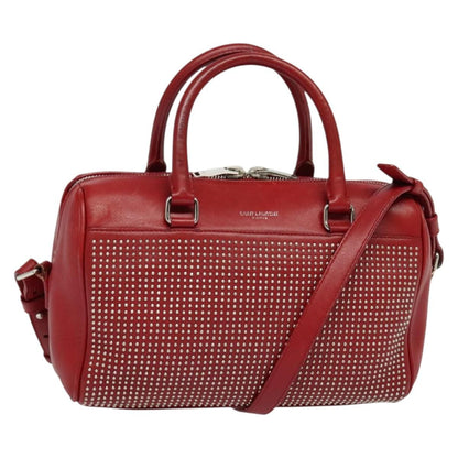 Saint Laurent Classic Baby Duffle Bag Leather, RED, LEATHER, Travel bag