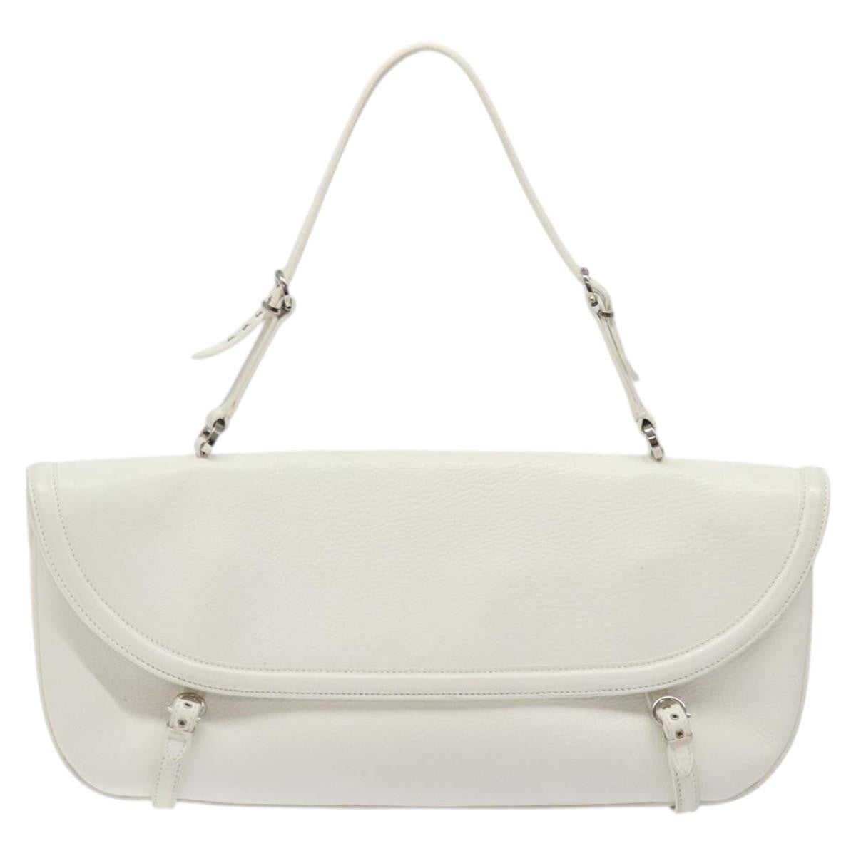 Salvatore Ferragamo Shoulder Bag Leather, WHITE, LEATHER, Shoulder bag