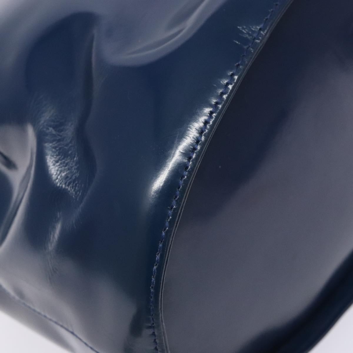 Salvatore Ferragamo Vintage Gancini Bucket Bag Patent leather, BLUE, PATENT_LEATHER, Shoulder bag