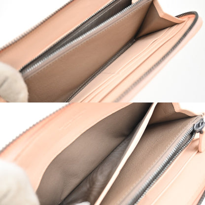 Bottega Veneta Intrecciato Long Zip  Wallet Leather, PINK, LEATHER, Wallets