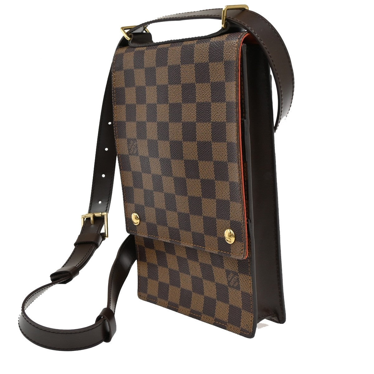 Louis Vuitton Portobello Messenger Damier, Brown, Canvas, Shoulder Bag