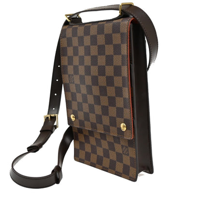 Louis Vuitton Portobello Messenger Damier, Brown, Canvas, Shoulder Bag