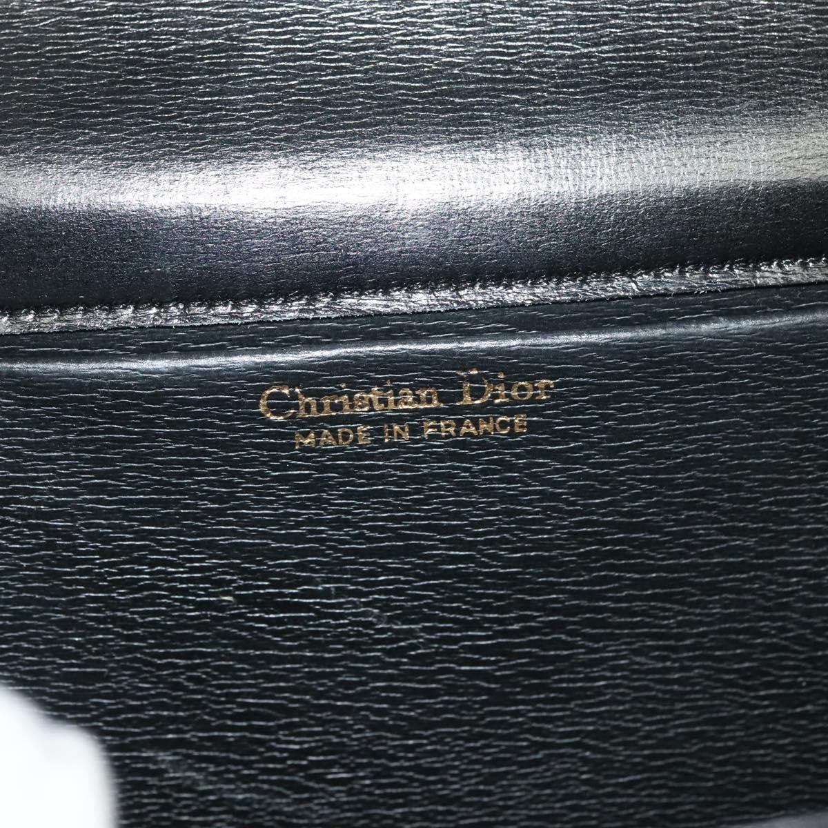 Christian Dior Vintage Chain Flap Shoulder Bag Leather, BLACK, LEATHER, Shoulder bag