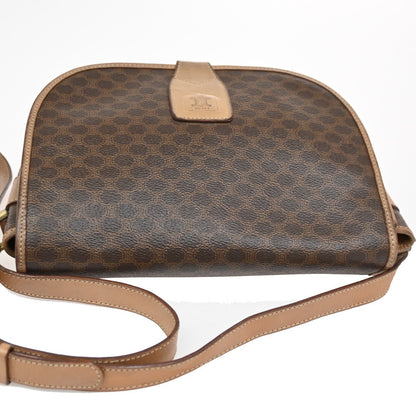 Celine Macadam Shoulder Bag Canvas, BROWN, CANVAS, Shoulder bag