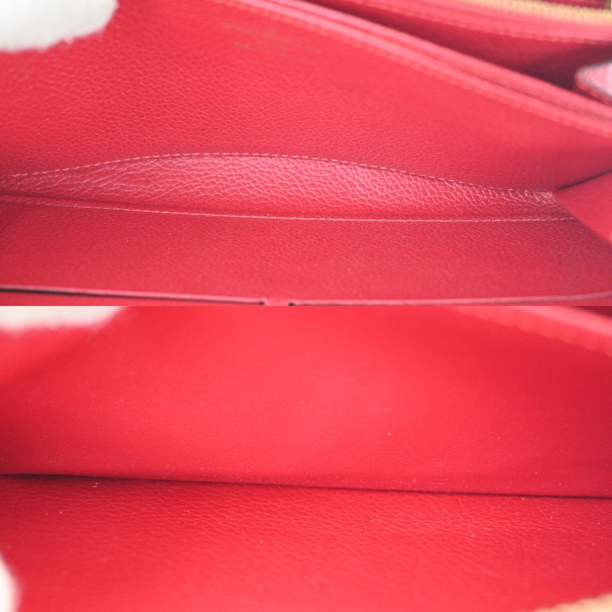 Louis Vuitton Zippy Wallet NM Leather Empreinte, RED, LEATHER, Wallets