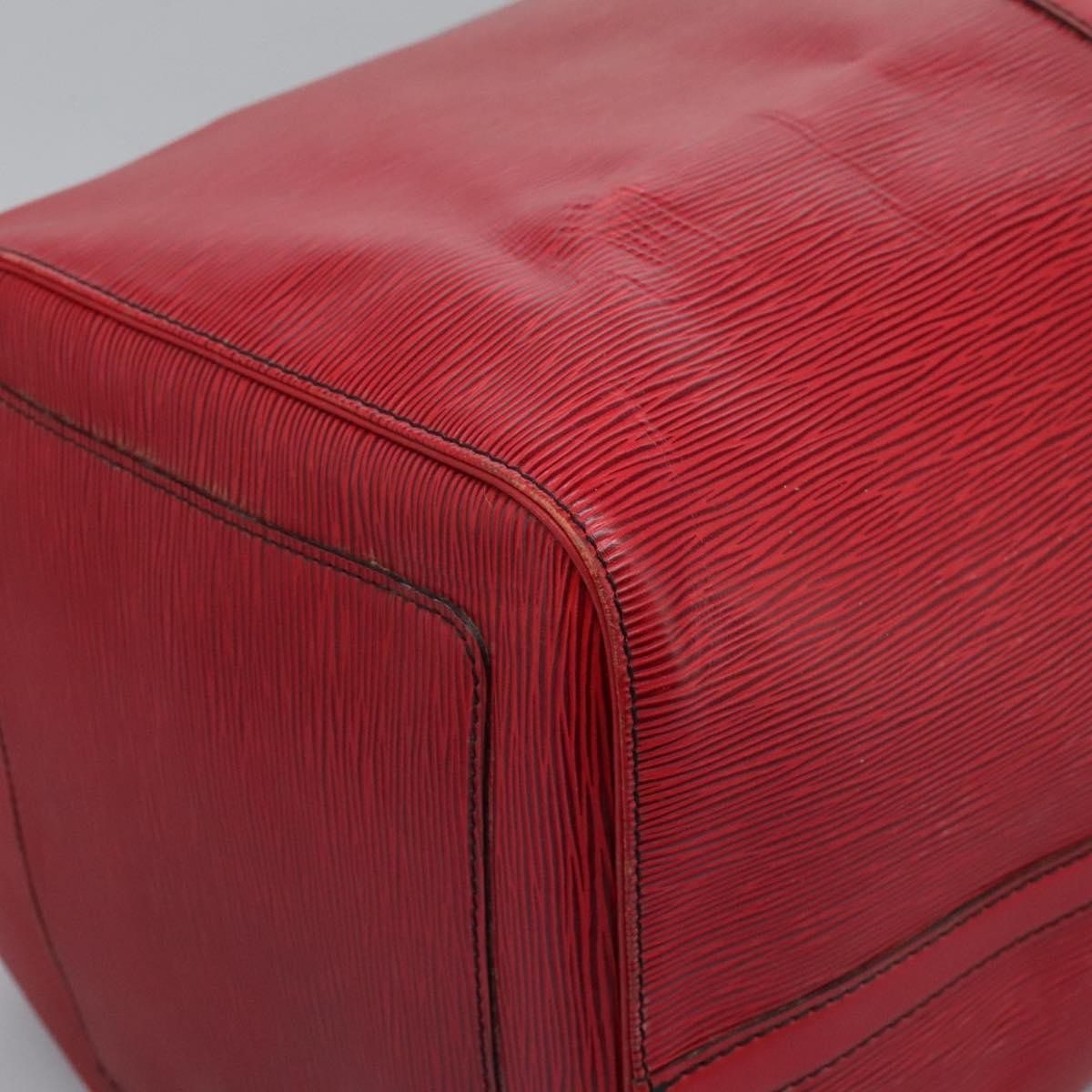 Louis Vuitton Keepall Bag Epi Leather, RED, LEATHER, Travel bag