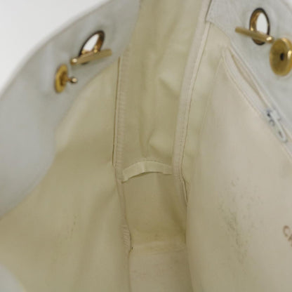 Chanel Vintage Shopping Tote Lambskin, WHITE, LEATHER, Shoulder bag