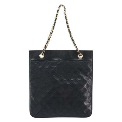 Chanel Vintage Tote Leather, BLACK, LEATHER, Tote bag