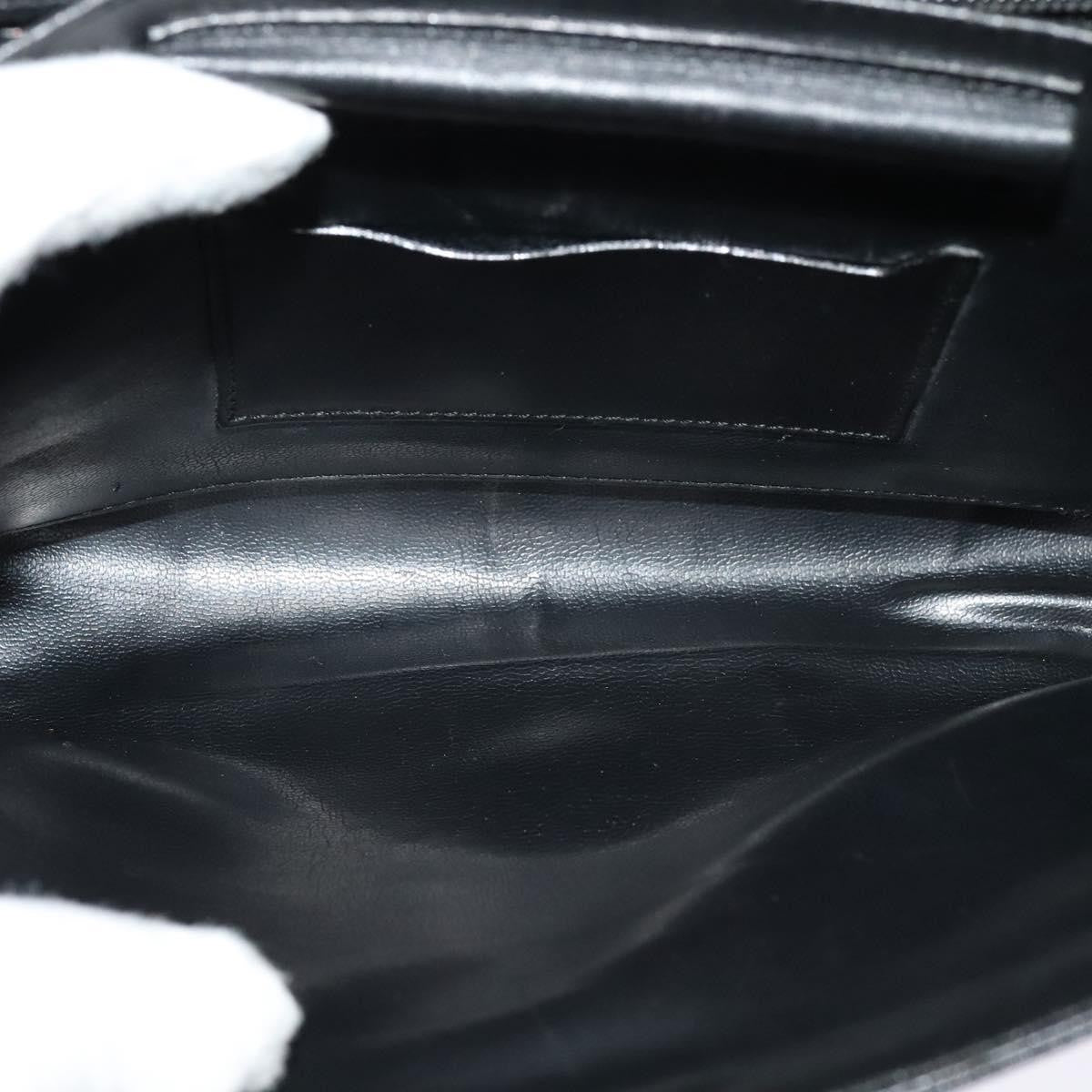 Salvatore Ferragamo Vintage Gancini Pochette Leather, BLACK, LEATHER, Clutche & pouche