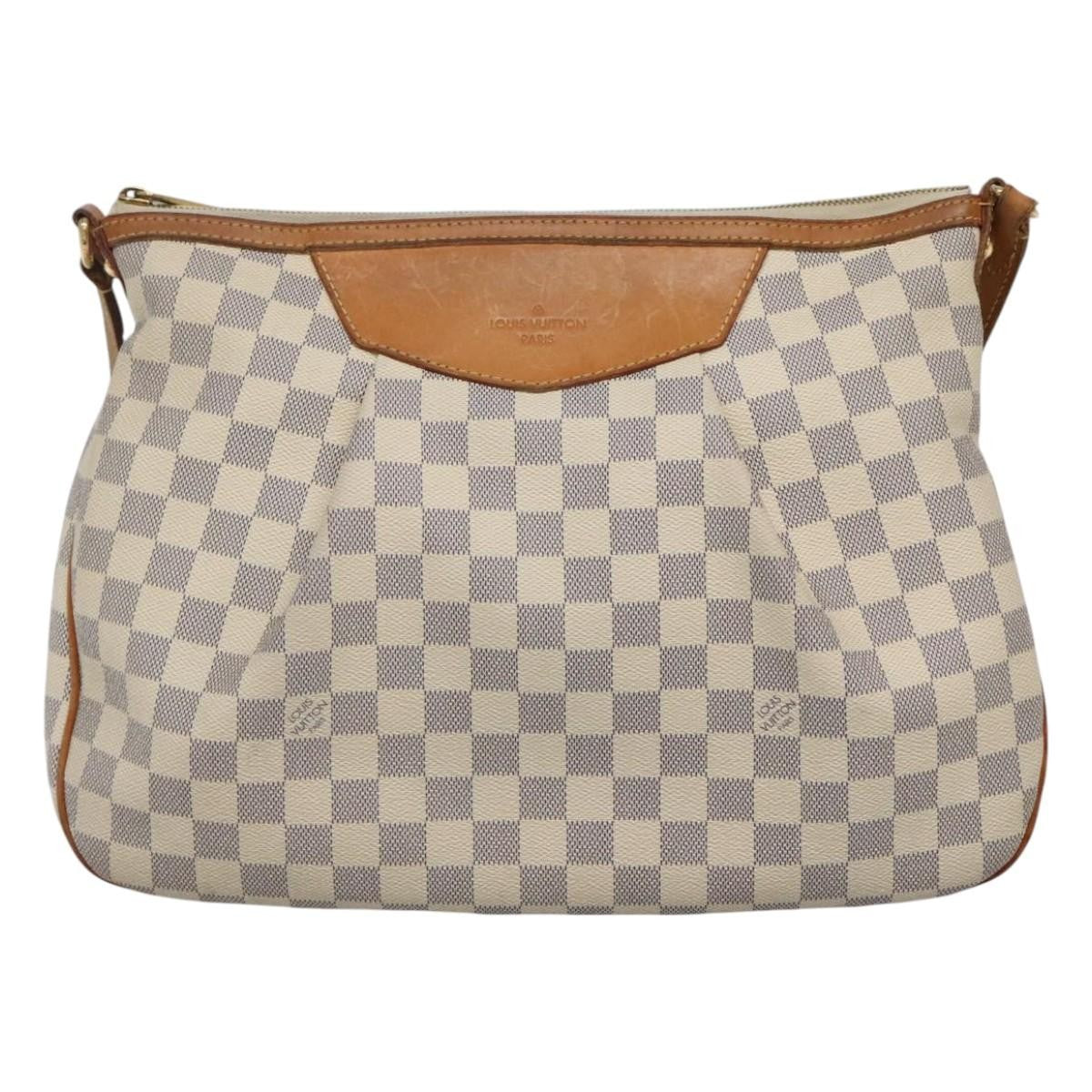 Louis Vuitton Siracusa Handbag Damier, WHITE, CANVAS, Shoulder bag