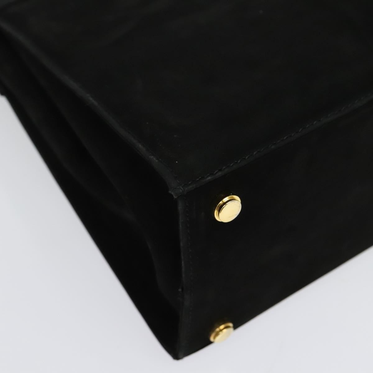 Salvatore Ferragamo Convertible Vara Bow Tote Suede, BLACK, SUEDE, Handbag