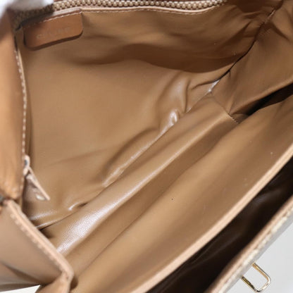 Celine Vintage Macadam Shoulder Bag Canvas and Leather, BEIGE, CANVAS, Shoulder bag