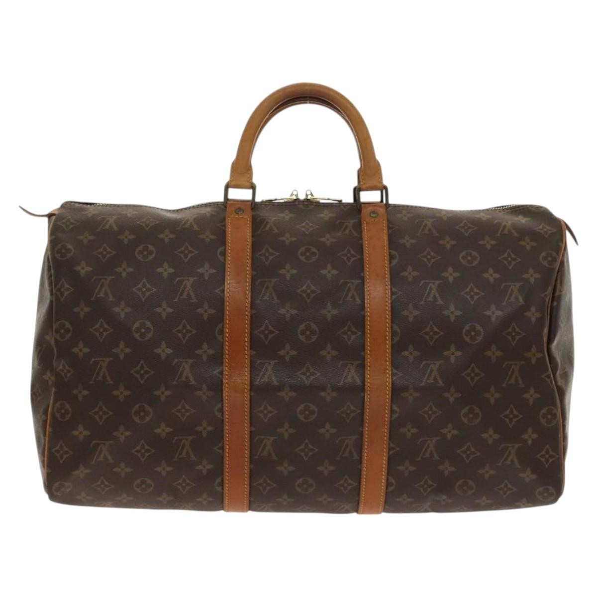 Louis Vuitton Keepall Bag Monogram Canvas, BROWN, CANVAS, Travel bag