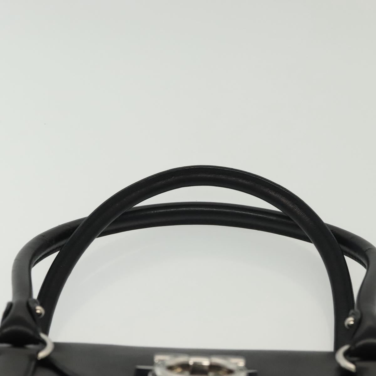 Salvatore Ferragamo Virna Satchel Leather, BLACK, LEATHER, Handbag