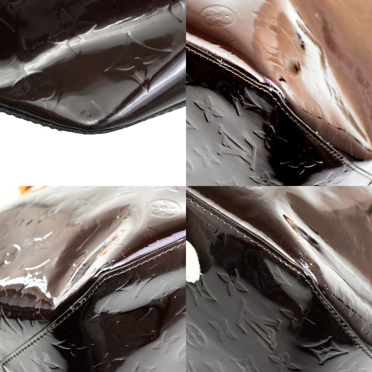 Louis Vuitton Bellevue Handbag Monogram Vernis, BURGUNDY, PATENT_LEATHER, Shoulder bag